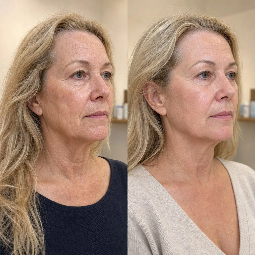 Morpheus8 before-and-after treatment example supplied for the landing page